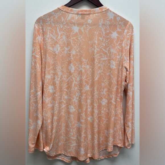 INC International Concepts Peach Floral Blouse - Picture 2 of 5